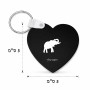 מחזיק מפתחות בצורת לב בעיצוב אישי עם השם שלך בעיצוב פיל גודל המחזיק 5 × 5 ס"מ