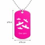 שרשרת דיסקיט מאלומיניום בעיצוב אישי עם השם שלך בעיצוב עטלפים גודל הדיסקיט 2.9 × 5 ס"מ