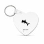 מחזיק מפתחות בצורת לב בעיצוב אישי עם השם שלך בעיצוב כריש ראש פטיש גודל המחזיק 5 × 5 ס"מ
