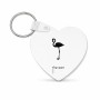 מחזיק מפתחות בצורת לב בעיצוב אישי עם השם שלך בעיצוב אנפה גודל המחזיק 5 × 5 ס"מ