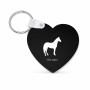 מחזיק מפתחות בצורת לב בעיצוב אישי עם השם שלך בעיצוב סוס גודל המחזיק 5 × 5 ס"מ