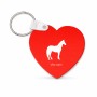 מחזיק מפתחות בצורת לב בעיצוב אישי עם השם שלך בעיצוב סוס גודל המחזיק 5 × 5 ס"מ
