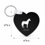 מחזיק מפתחות בצורת לב בעיצוב אישי עם השם שלך בעיצוב סוס גודל המחזיק 5 × 5 ס"מ
