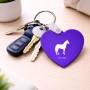 מחזיק מפתחות בצורת לב בעיצוב אישי עם השם שלך בעיצוב סוס גודל המחזיק 5 × 5 ס"מ