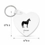 מחזיק מפתחות בצורת לב בעיצוב אישי עם השם שלך בעיצוב סוס גודל המחזיק 5 × 5 ס"מ