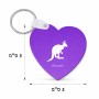 מחזיק מפתחות בצורת לב בעיצוב אישי עם השם שלך בעיצוב קנגורו גודל המחזיק 5 × 5 ס"מ