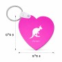 מחזיק מפתחות בצורת לב בעיצוב אישי עם השם שלך בעיצוב קנגורו גודל המחזיק 5 × 5 ס"מ