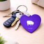 מחזיק מפתחות בצורת לב בעיצוב אישי עם השם שלך בעיצוב חזיר גודל המחזיק 5 × 5 ס"מ