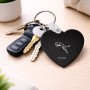 מחזיק מפתחות בצורת לב בעיצוב אישי עם השם שלך בעיצוב פומה גודל המחזיק 5 × 5 ס"מ