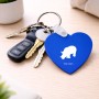 מחזיק מפתחות בצורת לב בעיצוב אישי עם השם שלך בעיצוב קרנף גודל המחזיק 5 × 5 ס"מ
