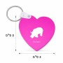 מחזיק מפתחות בצורת לב בעיצוב אישי עם השם שלך בעיצוב קרנף גודל המחזיק 5 × 5 ס"מ