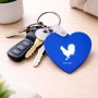 מחזיק מפתחות בצורת לב בעיצוב אישי עם השם שלך בעיצוב תרנגול גודל המחזיק 5 × 5 ס"מ