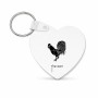 מחזיק מפתחות בצורת לב בעיצוב אישי עם השם שלך בעיצוב תרנגול גודל המחזיק 5 × 5 ס"מ