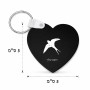 מחזיק מפתחות בצורת לב בעיצוב אישי עם השם שלך בעיצוב לבלוע גודל המחזיק 5 × 5 ס"מ