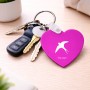 מחזיק מפתחות בצורת לב בעיצוב אישי עם השם שלך בעיצוב לבלוע גודל המחזיק 5 × 5 ס"מ