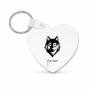 מחזיק מפתחות בצורת לב בעיצוב אישי עם השם שלך בעיצוב זאב גודל המחזיק 5 × 5 ס"מ