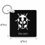 מחזיק מפתחות בצורת ריבוע בעיצוב אישי עם השם שלך בעיצוב פרת משה רבנו גודל המחזיק 5 × 5 ס"מ