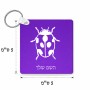 מחזיק מפתחות בצורת ריבוע בעיצוב אישי עם השם שלך בעיצוב פרת משה רבנו גודל המחזיק 5 × 5 ס"מ