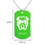 שרשרת דיסקיט מאלומיניום בעיצוב אישי עם השם שלך בעיצוב פרצוף בולדוג גודל הדיסקיט 2.9 × 5 ס"מ