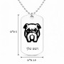 שרשרת דיסקיט מאלומיניום בעיצוב אישי עם השם שלך בעיצוב פרצוף בולדוג גודל הדיסקיט 2.9 × 5 ס"מ