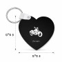 מחזיק מפתחות בצורת לב בעיצוב אישי עם השם שלך בעיצוב הארלי-דיווידסון גודל המחזיק 5 × 5 ס"מ