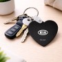 מחזיק מפתחות בצורת לב בעיצוב אישי עם השם שלך בעיצוב קיה גודל המחזיק 5 × 5 ס"מ