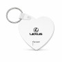 מחזיק מפתחות בצורת לב בעיצוב אישי עם השם שלך בעיצוב לקסוס גודל המחזיק 5 × 5 ס"מ