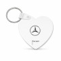מחזיק מפתחות בצורת לב בעיצוב אישי עם השם שלך בעיצוב מרצדס-בנץ גודל המחזיק 5 × 5 ס"מ