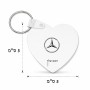מחזיק מפתחות בצורת לב בעיצוב אישי עם השם שלך בעיצוב מרצדס-בנץ גודל המחזיק 5 × 5 ס"מ