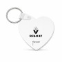 מחזיק מפתחות בצורת לב בעיצוב אישי עם השם שלך בעיצוב רנו גודל המחזיק 5 × 5 ס"מ