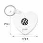 מחזיק מפתחות בצורת לב בעיצוב אישי עם השם שלך בעיצוב פולקסווגן גודל המחזיק 5 × 5 ס"מ