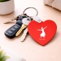 מחזיק מפתחות בצורת לב בעיצוב אישי עם השם שלך בעיצוב בלרינה גודל המחזיק 5 × 5 ס"מ