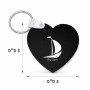 מחזיק מפתחות בצורת לב בעיצוב אישי עם השם שלך בעיצוב סירה גודל המחזיק 5 × 5 ס"מ