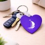 מחזיק מפתחות בצורת לב בעיצוב אישי עם השם שלך בעיצוב סירה גודל המחזיק 5 × 5 ס"מ
