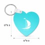 מחזיק מפתחות בצורת לב בעיצוב אישי עם השם שלך בעיצוב סירה גודל המחזיק 5 × 5 ס"מ