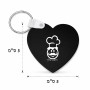 מחזיק מפתחות בצורת לב בעיצוב אישי עם השם שלך בעיצוב שף גודל המחזיק 5 × 5 ס"מ