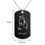 שרשרת דיסקיט מאלומיניום בעיצוב אישי עם השם שלך בעיצוב חתול גודל הדיסקיט 2.9 × 5 ס"מ
