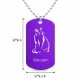 שרשרת דיסקיט מאלומיניום בעיצוב אישי עם השם שלך בעיצוב חתול גודל הדיסקיט 2.9 × 5 ס"מ