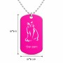 שרשרת דיסקיט מאלומיניום בעיצוב אישי עם השם שלך בעיצוב חתול גודל הדיסקיט 2.9 × 5 ס"מ