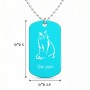 שרשרת דיסקיט מאלומיניום בעיצוב אישי עם השם שלך בעיצוב חתול גודל הדיסקיט 2.9 × 5 ס"מ