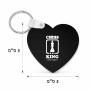 מחזיק מפתחות בצורת לב בעיצוב אישי עם השם שלך בעיצוב שחמט גודל המחזיק 5 × 5 ס"מ