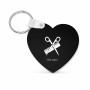 מחזיק מפתחות בצורת לב בעיצוב אישי עם השם שלך בעיצוב מעצב שיער גודל המחזיק 5 × 5 ס"מ