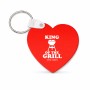 מחזיק מפתחות בצורת לב בעיצוב אישי עם השם שלך בעיצוב מלך הגריל גודל המחזיק 5 × 5 ס"מ