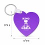 מחזיק מפתחות בצורת לב בעיצוב אישי עם השם שלך בעיצוב מלך הגריל גודל המחזיק 5 × 5 ס"מ