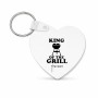 מחזיק מפתחות בצורת לב בעיצוב אישי עם השם שלך בעיצוב מלך הגריל גודל המחזיק 5 × 5 ס"מ