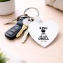 מחזיק מפתחות בצורת לב בעיצוב אישי עם השם שלך בעיצוב מלך הגריל גודל המחזיק 5 × 5 ס"מ