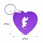 מחזיק מפתחות בצורת לב בעיצוב אישי עם השם שלך בעיצוב שחקן כאב כדור גודל המחזיק 5 × 5 ס"מ