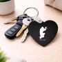 מחזיק מפתחות בצורת לב בעיצוב אישי עם השם שלך בעיצוב שחקן כאב כדור גודל המחזיק 5 × 5 ס"מ