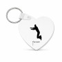מחזיק מפתחות בצורת לב בעיצוב אישי עם השם שלך בעיצוב פארקורינג גודל המחזיק 5 × 5 ס"מ