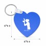 מחזיק מפתחות בצורת לב בעיצוב אישי עם השם שלך בעיצוב צלמת - אישה גודל המחזיק 5 × 5 ס"מ